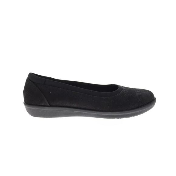 Clarks Women's Ayla Low Faux Leather Flats, Black Size 9M - Picture 5 of 5